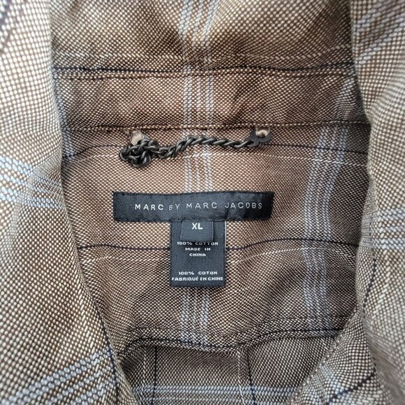 MARC By MARC JACOBS Men's Tartan Check Jeans Denim Jacket Cotton Size Medium - Picture 3 of 9